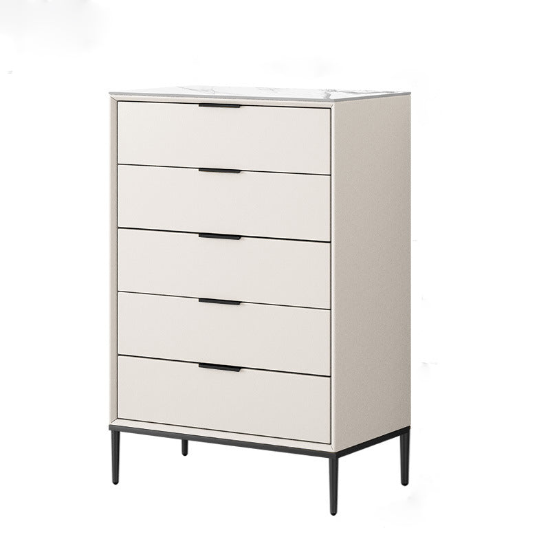 15.74" Wide Modern Accent Chest with Soft Close Drawers Chest 24"L x 16"W x 45"H Off-White Clearhalo 'Cabinets & Chests' 'cabinets_chests' 'furn' 'furn_cabinets_chests' 'Furniture' 'Living Room Furniture' 5585834
