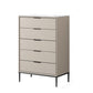 15.74" Wide Modern Accent Chest with Soft Close Drawers Chest 24"L x 16"W x 45"H Light Gray Clearhalo 'Cabinets & Chests' 'cabinets_chests' 'furn' 'furn_cabinets_chests' 'Furniture' 'Living Room Furniture' 5585840