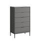15.74" Wide Modern Accent Chest with Soft Close Drawers Chest 24"L x 16"W x 45"H Grey Clearhalo 'Cabinets & Chests' 'cabinets_chests' 'furn' 'furn_cabinets_chests' 'Furniture' 'Living Room Furniture' 5585846