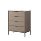 15.74" Wide Modern Accent Chest with Soft Close Drawers Chest 24"L x 16"W x 37"H Khaki Clearhalo 'Cabinets & Chests' 'cabinets_chests' 'furn' 'furn_cabinets_chests' 'Furniture' 'Living Room Furniture' 5585847