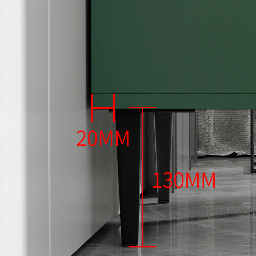 Armoire à accent en bois avec porte en verre et 4 pattes noires en acier