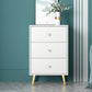 Modern Accent Chest with Storage Drawers and 4 Golden Legs Chest 20"L x 12"W x 31"H White Clearhalo 'Cabinets & Chests' 'cabinets_chests' 'furn' 'furn_cabinets_chests' 'Furniture' 'Living Room Furniture' 5585884