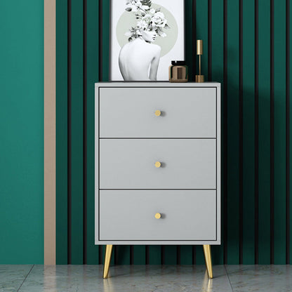 Modern Accent Chest with Storage Drawers and 4 Golden Legs Chest 20"L x 12"W x 31"H Grey Clearhalo 'Cabinets & Chests' 'cabinets_chests' 'furn' 'furn_cabinets_chests' 'Furniture' 'Living Room Furniture' 5585885