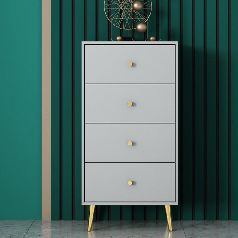 Modern Accent Chest with Storage Drawers and 4 Golden Legs Chest 20"L x 12"W x 39"H Grey Clearhalo 'Cabinets & Chests' 'cabinets_chests' 'furn' 'furn_cabinets_chests' 'Furniture' 'Living Room Furniture' 5585886