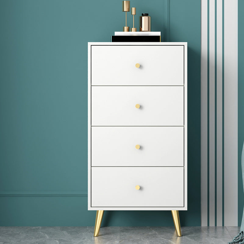 Modern Accent Chest with Storage Drawers and 4 Golden Legs Chest 20"L x 12"W x 39"H White Clearhalo 'Cabinets & Chests' 'cabinets_chests' 'furn' 'furn_cabinets_chests' 'Furniture' 'Living Room Furniture' 5585887