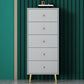 Modern Accent Chest with Storage Drawers and 4 Golden Legs Chest 19.7"L x 11.8"W x 47.2"H Grey Clearhalo 'Cabinets & Chests' 'cabinets_chests' 'furn' 'furn_cabinets_chests' 'Furniture' 'Living Room Furniture' 5585893