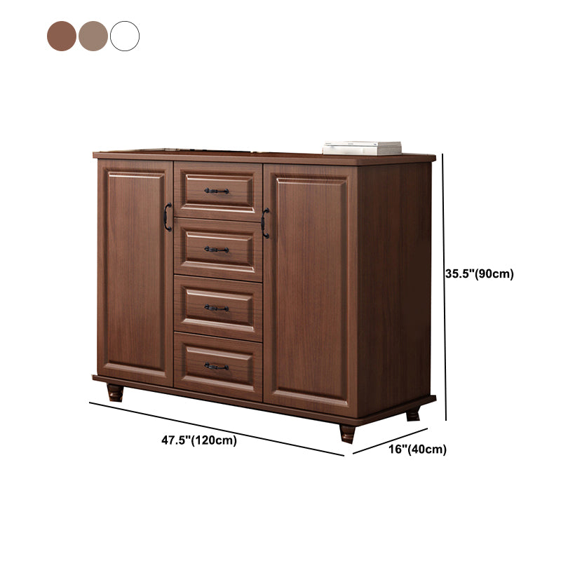 Modern Side Cabinet with Wooden Legs and Storage Drawers Cabinet