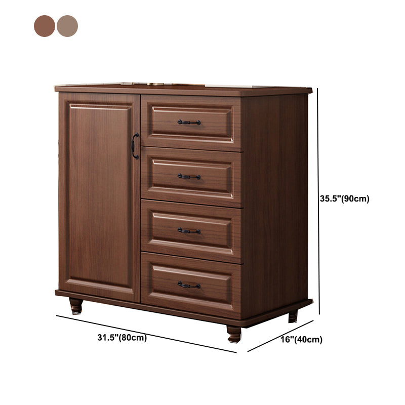 Modern Side Cabinet with Wooden Legs and Storage Drawers Cabinet