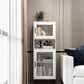 Modern Wooden Storage Cabinet with 2 Glass Doors and Storage Shelf
