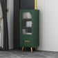 Modern Wooden Accent Cabinet with 2 Drawers and Glass Door Cabinet 18"L x 16"W x 47"H Green Clearhalo 'Cabinets & Chests' 'cabinets_chests' 'furn' 'furn_cabinets_chests' 'Furniture' 'Living Room Furniture' 5585934