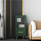 Modern Wooden Accent Cabinet with 2 Drawers and Glass Door Cabinet 18"L x 16"W x 39"H Green Clearhalo 'Cabinets & Chests' 'cabinets_chests' 'furn' 'furn_cabinets_chests' 'Furniture' 'Living Room Furniture' 5585936