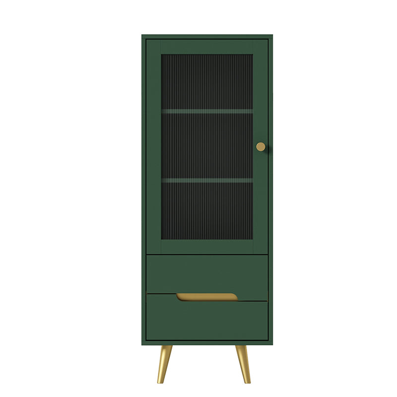 Modern Wooden Accent Cabinet with 2 Drawers and Glass Door Cabinet Clearhalo 'Cabinets & Chests' 'cabinets_chests' 'furn' 'furn_cabinets_chests' 'Furniture' 'Living Room Furniture' 5585943