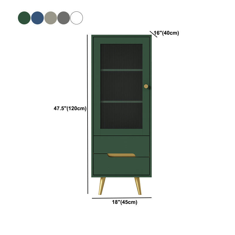 Modern Wooden Accent Cabinet with 2 Drawers and Glass Door Cabinet Clearhalo 'Cabinets & Chests' 'cabinets_chests' 'furn' 'furn_cabinets_chests' 'Furniture' 'Living Room Furniture' 5585953