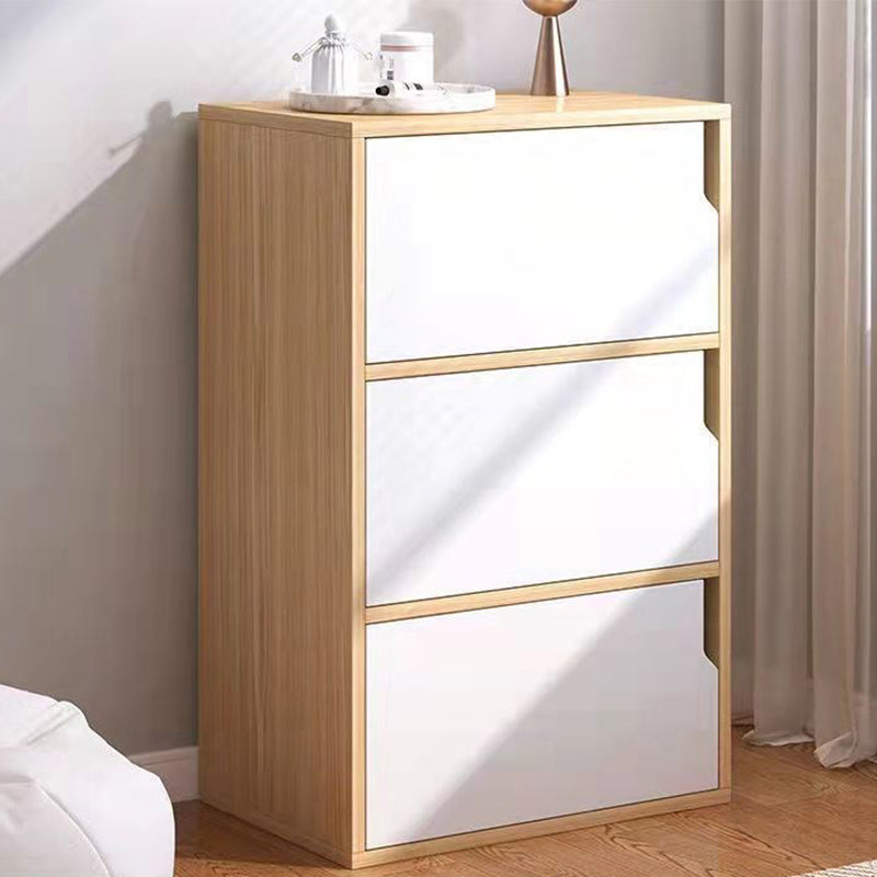 Contemporary Wooden Side Cabinet with Storage Shelves and Doors 16"L x 10"W x 31"H Natural Clearhalo 'Cabinets & Chests' 'cabinets_chests' 'furn' 'furn_cabinets_chests' 'Furniture' 'Living Room Furniture' 5585956