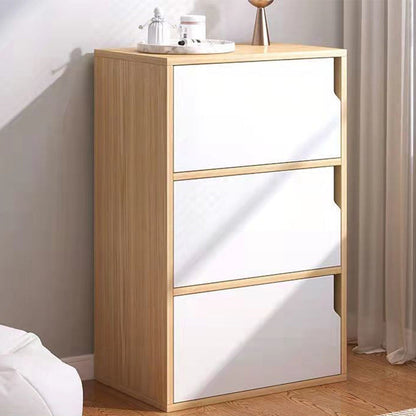 Contemporary Wooden Side Cabinet with Storage Shelves and Doors 16"L x 10"W x 31"H Natural Clearhalo 'Cabinets & Chests' 'cabinets_chests' 'furn' 'furn_cabinets_chests' 'Furniture' 'Living Room Furniture' 5585956