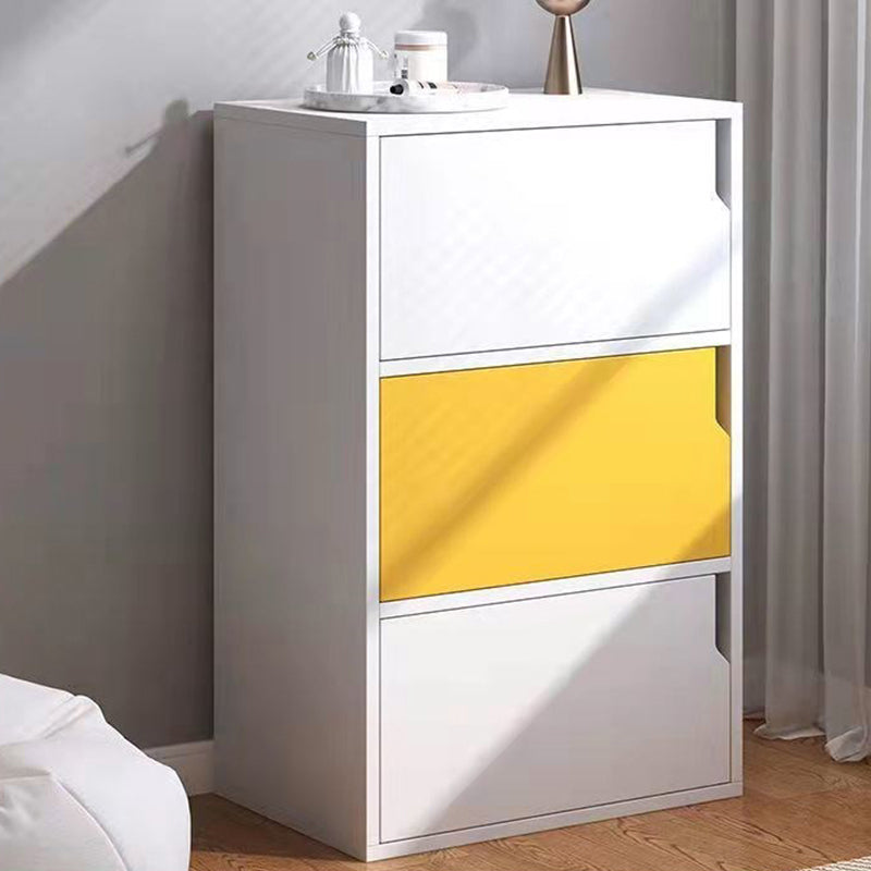 Contemporary Wooden Side Cabinet with Storage Shelves and Doors 16"L x 10"W x 31"H Yellow Clearhalo 'Cabinets & Chests' 'cabinets_chests' 'furn' 'furn_cabinets_chests' 'Furniture' 'Living Room Furniture' 5585957