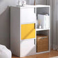 Contemporary Wooden Side Cabinet with Storage Shelves and Doors 19.7"L x 9.8"W x 31.5"H Yellow Clearhalo 'Cabinets & Chests' 'cabinets_chests' 'furn' 'furn_cabinets_chests' 'Furniture' 'Living Room Furniture' 5585958