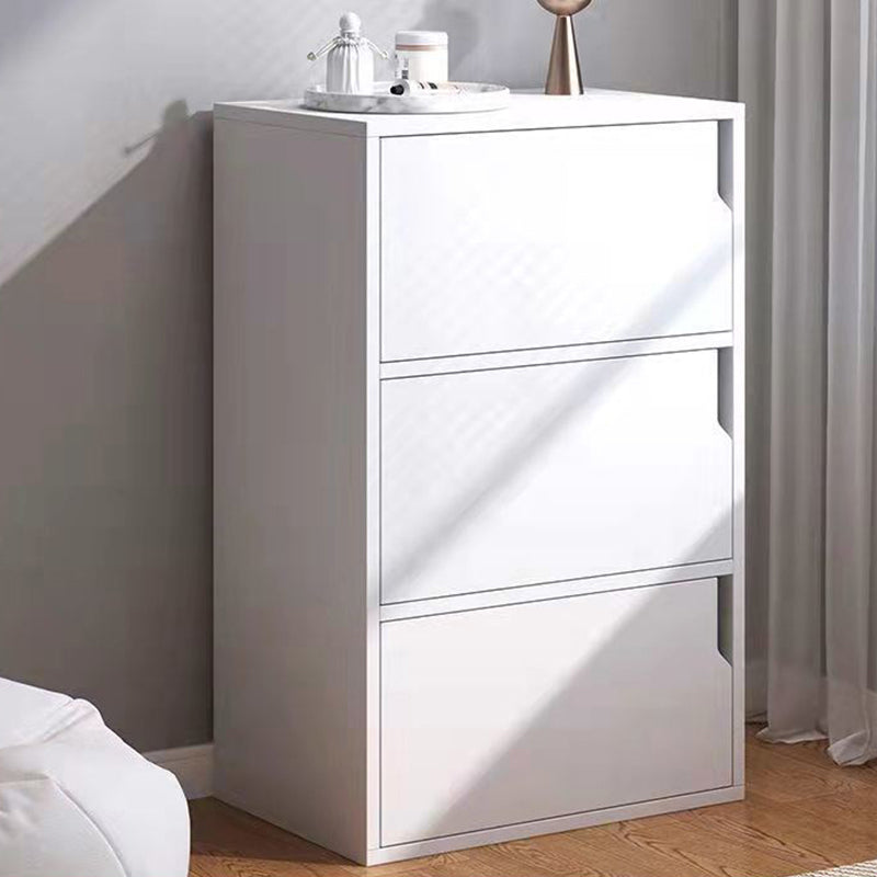 Contemporary Wooden Side Cabinet with Storage Shelves and Doors 16"L x 10"W x 31"H White Clearhalo 'Cabinets & Chests' 'cabinets_chests' 'furn' 'furn_cabinets_chests' 'Furniture' 'Living Room Furniture' 5585961