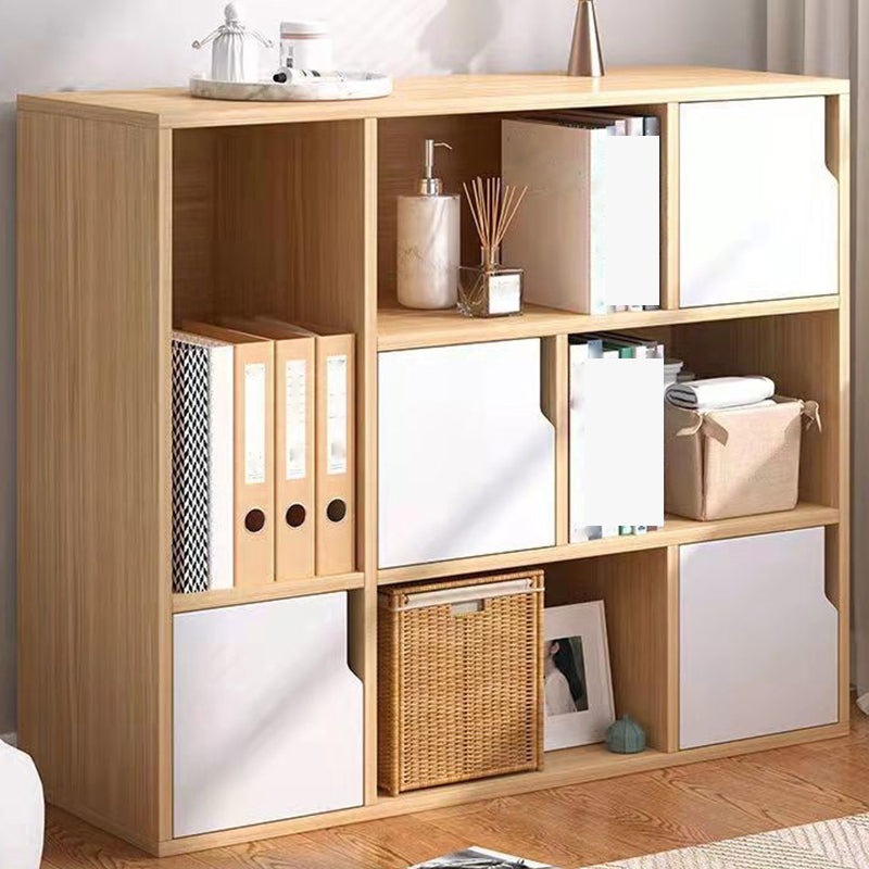 Contemporary Wooden Side Cabinet with Storage Shelves and Doors 35"L x 10"W x 31"H Natural Clearhalo 'Cabinets & Chests' 'cabinets_chests' 'furn' 'furn_cabinets_chests' 'Furniture' 'Living Room Furniture' 5585963