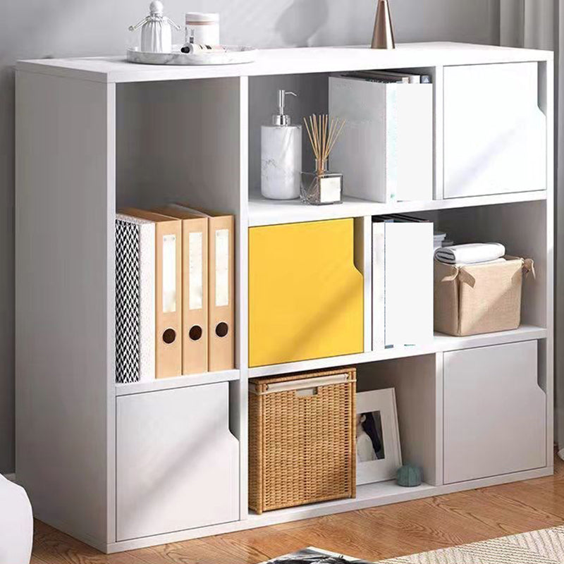 Contemporary Wooden Side Cabinet with Storage Shelves and Doors 35"L x 10"W x 31"H Yellow Clearhalo 'Cabinets & Chests' 'cabinets_chests' 'furn' 'furn_cabinets_chests' 'Furniture' 'Living Room Furniture' 5585967