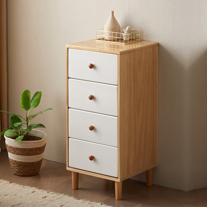 Modern Solid Wood Chest with 4 Natural Legs and Soft Close Drawers