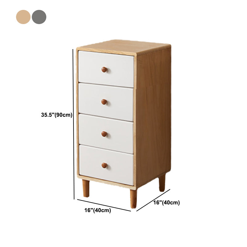 Moderne massieve houten borst met 4 natuurlijke benen en zachte close -laden