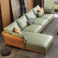 Inverted Armrest with Pillow Back Imitation Leather Sofa Bed Sponge/latex Padded Sofa