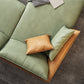 Inverted Armrest with Pillow Back Imitation Leather Sofa Bed Sponge/latex Padded Sofa