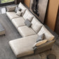 Inverted Armrest with Pillow Back Imitation Leather Sofa Bed Sponge/latex Padded Sofa