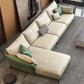 Inverted Armrest with Pillow Back Imitation Leather Sofa Bed Sponge/latex Padded Sofa