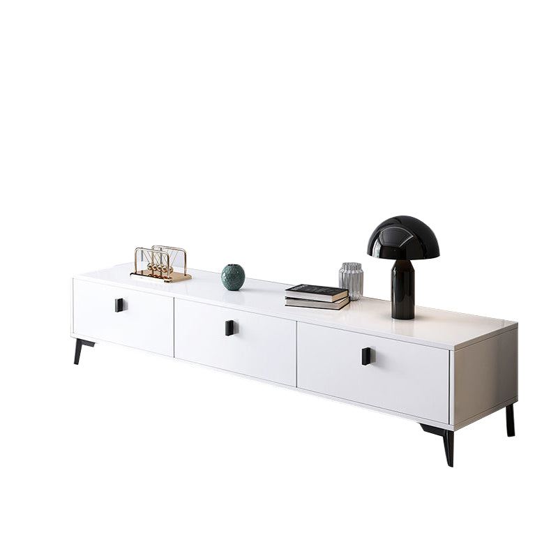 3 / 4 Doors Modern TV Stand Wood Closed Storage TV Media Stand , 12" D X 16" H 47"L x 12"W x 16"H White Clearhalo 'furn' 'furn_tv_stands_entertainment_centers' 'Furniture' 'Living Room Furniture' 'TV Stands & Entertainment Centers' 'TV Stands & Media Storage Furniture' 'tv_stands_entertainment_centers' 5586050