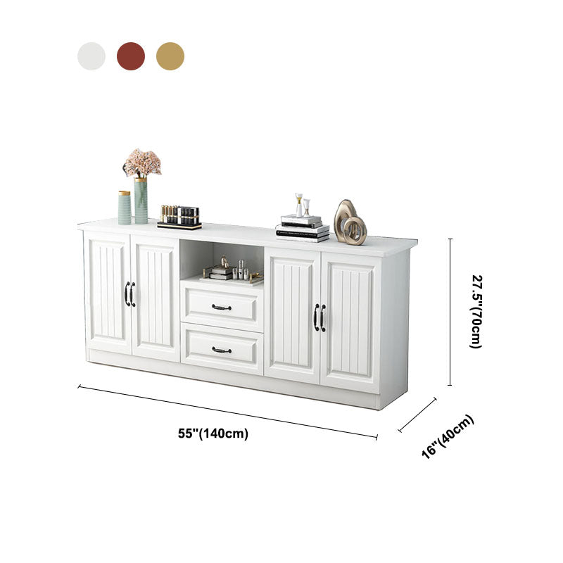 Moderne Holz -TV -Ständer Open Storage TV -Konsole mit Schubladen und Türen, 16 "D x 27,5" H