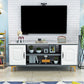 Console TV in legno moderno Console Open Storage TV con 2 porte, 12 "D x 17" H