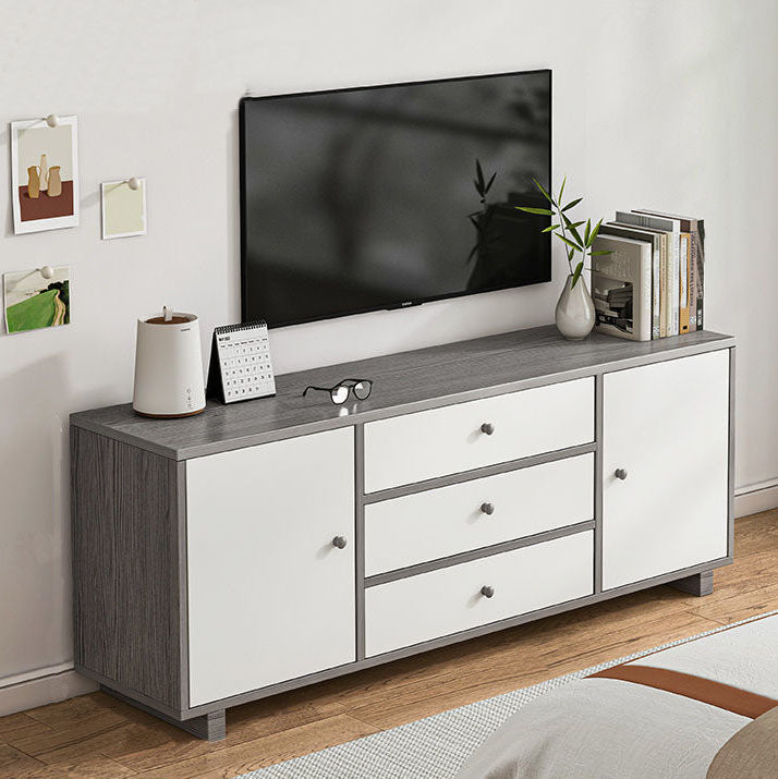 12 "D Consolet de télévision en bois moderne Console ouverte Stand de télévision avec tiroirs et portes