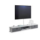 9" D Wall-mounted TV Stand Console Contemporary Closed Storage TV Stand with 2 Doors 39.5"L x 9"W x 7.5"H White-Gray Clearhalo 'furn' 'furn_tv_stands_entertainment_centers' 'Furniture' 'Living Room Furniture' 'TV Stands & Entertainment Centers' 'TV Stands & Media Storage Furniture' 'tv_stands_entertainment_centers' 5586422