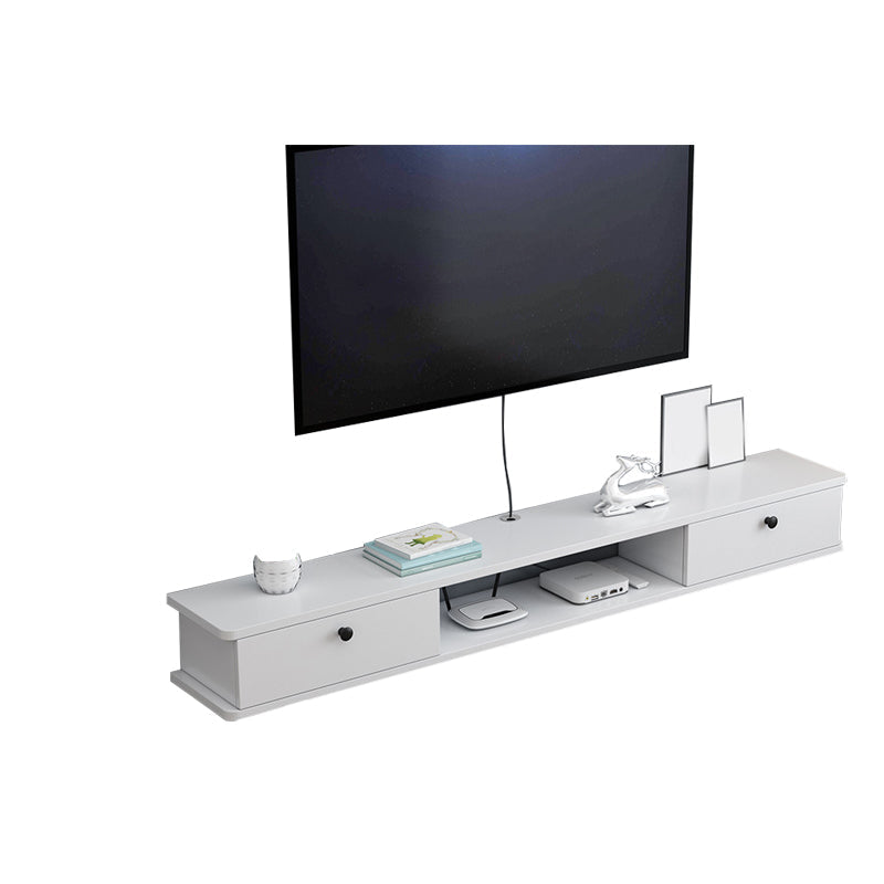 9" D Wall-mounted TV Stand Console Contemporary Closed Storage TV Stand with 2 Doors 39.5"L x 9"W x 7.5"H White Clearhalo 'furn' 'furn_tv_stands_entertainment_centers' 'Furniture' 'Living Room Furniture' 'TV Stands & Entertainment Centers' 'TV Stands & Media Storage Furniture' 'tv_stands_entertainment_centers' 5586425