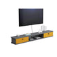 9" D Wall-mounted TV Stand Console Contemporary Closed Storage TV Stand with 2 Doors 39.5"L x 9"W x 7.5"H Gray-Yellow Clearhalo 'furn' 'furn_tv_stands_entertainment_centers' 'Furniture' 'Living Room Furniture' 'TV Stands & Entertainment Centers' 'TV Stands & Media Storage Furniture' 'tv_stands_entertainment_centers' 5586427