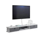 9" D Wall-mounted TV Stand Console Contemporary Closed Storage TV Stand with 2 Doors 47"L x 9"W x 7.5"H White-Gray Clearhalo 'furn' 'furn_tv_stands_entertainment_centers' 'Furniture' 'Living Room Furniture' 'TV Stands & Entertainment Centers' 'TV Stands & Media Storage Furniture' 'tv_stands_entertainment_centers' 5586432