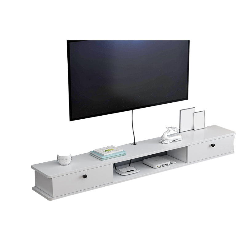 9" D Wall-mounted TV Stand Console Contemporary Closed Storage TV Stand with 2 Doors 47"L x 9"W x 7.5"H White Clearhalo 'furn' 'furn_tv_stands_entertainment_centers' 'Furniture' 'Living Room Furniture' 'TV Stands & Entertainment Centers' 'TV Stands & Media Storage Furniture' 'tv_stands_entertainment_centers' 5586434