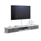 9" D Wall-mounted TV Stand Console Contemporary Closed Storage TV Stand with 2 Doors 55"L x 9"W x 7.5"H White-Gray Clearhalo 'furn' 'furn_tv_stands_entertainment_centers' 'Furniture' 'Living Room Furniture' 'TV Stands & Entertainment Centers' 'TV Stands & Media Storage Furniture' 'tv_stands_entertainment_centers' 5586438