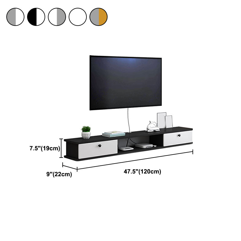 9" D Wall-mounted TV Stand Console Contemporary Closed Storage TV Stand with 2 Doors Clearhalo 'furn' 'furn_tv_stands_entertainment_centers' 'Furniture' 'Living Room Furniture' 'TV Stands & Entertainment Centers' 'TV Stands & Media Storage Furniture' 'tv_stands_entertainment_centers' 5586447