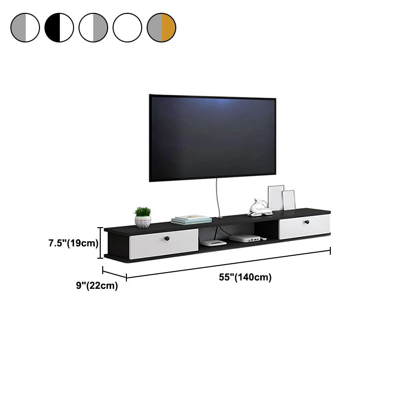 9" D Wall-mounted TV Stand Console Contemporary Closed Storage TV Stand with 2 Doors Clearhalo 'furn' 'furn_tv_stands_entertainment_centers' 'Furniture' 'Living Room Furniture' 'TV Stands & Entertainment Centers' 'TV Stands & Media Storage Furniture' 'tv_stands_entertainment_centers' 5586448