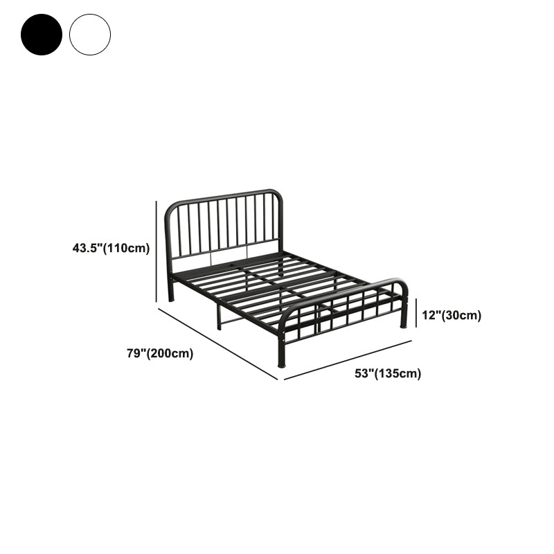 Metal de estilo moderno en cama de listones en blanco/negro con cabecera