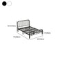 Metal de estilo moderno en cama de listones en blanco/negro con cabecera