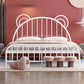 Contemporary Metal Arched Standard Bed with Open-Frame Headboard