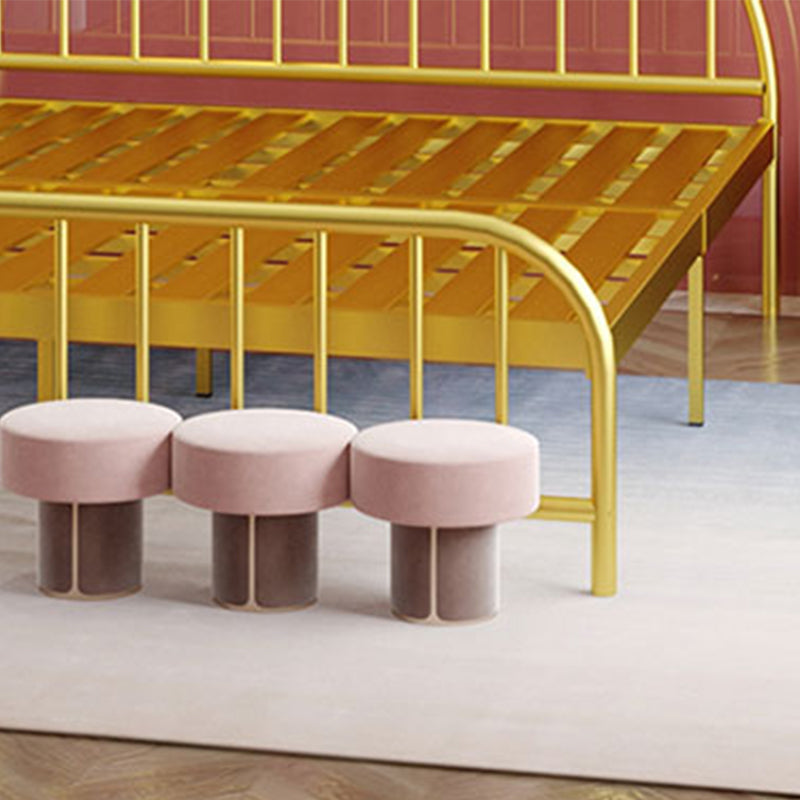 Contemporary Metal Arched Standard Bed with Open-Frame Headboard