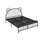 Contemporary Metal Arched Standard Bed with Open-Frame Headboard