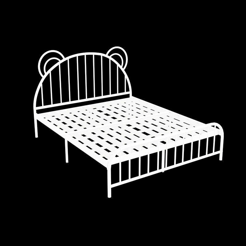 Contemporary Metal Arched Standard Bed with Open-Frame Headboard