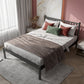 Queen Size Contemporary Metal Bed,40.15 " with Metal Legs Bed