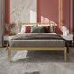 Queen Size Contemporary Metal Bed,40.15 " with Metal Legs Bed